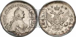Полуполтинник  1764 года ММД/EI (с шарфом на шее)