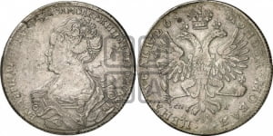 Рубль 1726 года СП-Б (Портрет влево, Петербургский тип, знак двора СПБ под орлом)