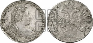Рубль 1733 года (без броши на груди, разновидности не отмеченные редкостью)
