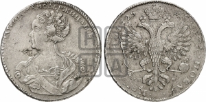 Рубль 1725 года СП-Б (Портрет влево, Петербургский тип, знак двора СПБ под орлом)