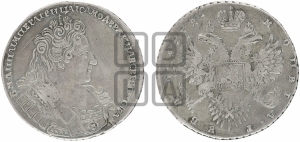 Рубль 1732 года (звезды разделяют надпись реверса)