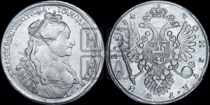 Рубль 1734 года (тип 1735 года, “B” в наплечнике)