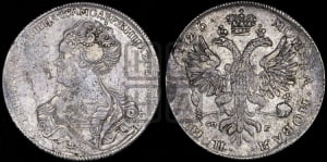 Рубль 1726 года СП-Б (Портрет влево, Петербургский тип, знак двора СПБ под орлом)