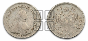 Полуполтинник  1764 года ММД/EI (с шарфом на шее)