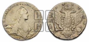 Рубль 1767 года СПБ/АШ ( СПБ, без шарфа на шее)