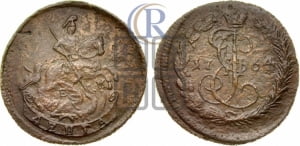 Денга 1764 года ЕМ (ЕМ, Екатеринбургский монетный двор)