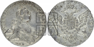 Рубль 1762 года ММД/ДМ (с шарфом на шее)