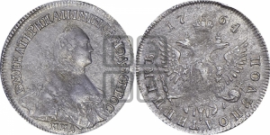 Полуполтинник  1764 года ММД/EI (с шарфом на шее)