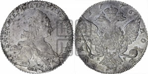 Рубль 1775 года СПБ/ЯЧ ( СПБ, без шарфа на шее)