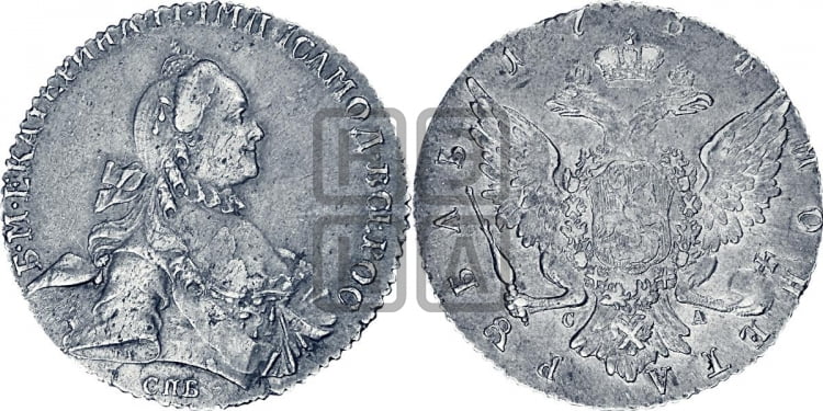Рубль 1764 года (с шарфом на шее)