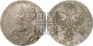 Рубль 1726 года (Портрет влево, Московский тип, хвост орла узкий)
