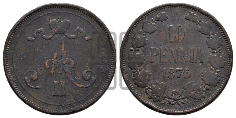 10 пенни 1875 года