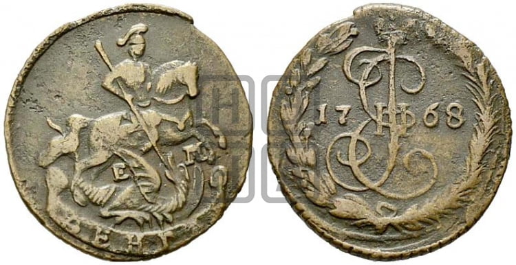 Денга 1768 года (ЕМ, Екатеринбургский монетный двор)
