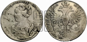 Рубль 1726 года СП-Б (Портрет влево, Петербургский тип, знак двора СПБ под орлом)