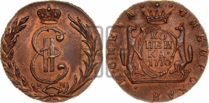 1 копейка 1770 года КМ (для Сибири). Новодел.