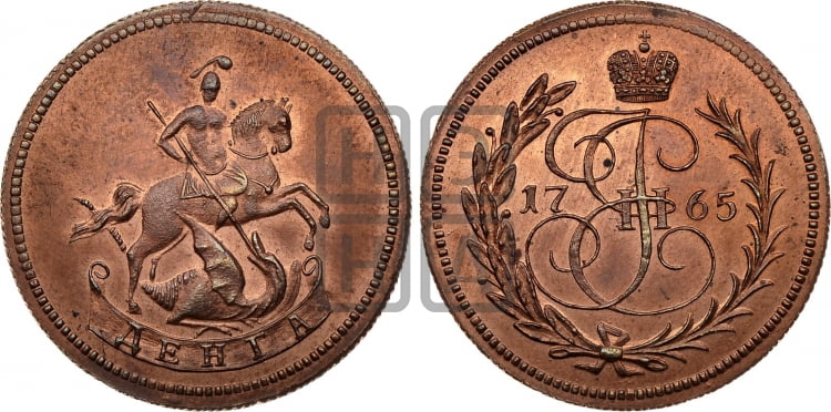 Денга 1765 года (ЕМ, Екатеринбургский монетный двор)
