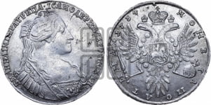 Полтина 1734 года (тип 1735 года, с кулоном на груди)