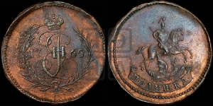 Полушка 1765 года (ЕМ, Екатеринбургский монетный двор). Новодел.