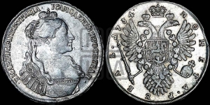 Рубль 1734 года (тип 1735 года, “B” в наплечнике)
