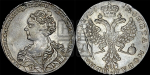 Рубль 1726 года (Портрет влево, Московский тип, хвост орла узкий)