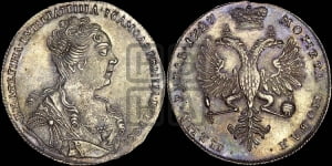 Рубль 1727 года (Портрет вправо, Московский тип)