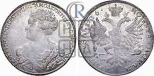 Рубль 1726 года СП-Б (Портрет влево, Петербургский тип, знак двора СПБ под орлом)