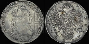 Рубль 1734 года (тип 1735 года, “B” в наплечнике)