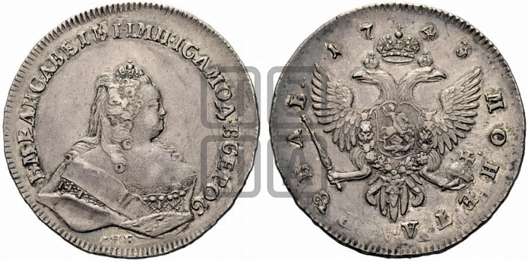 Рубль 1742 года (СПБ под портретом)
