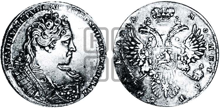 Рубль 1731 года (с брошью на груди) - Биткин #38 (R)