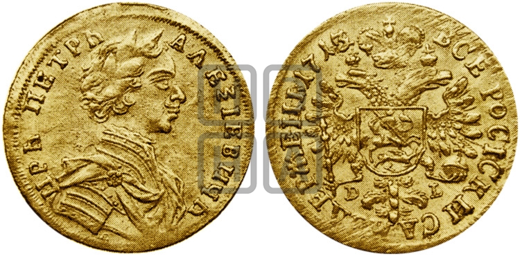 1 червонец 1713 года G/D-L - Биткин #38 (R3)