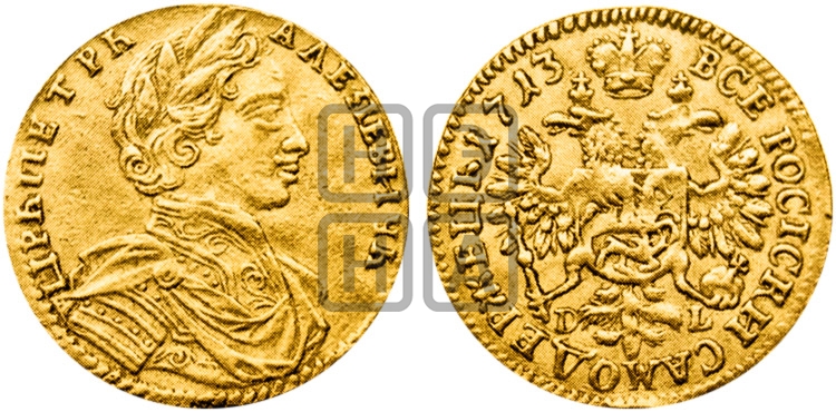 1 червонец 1713 года D-L - Биткин #46 (R2)