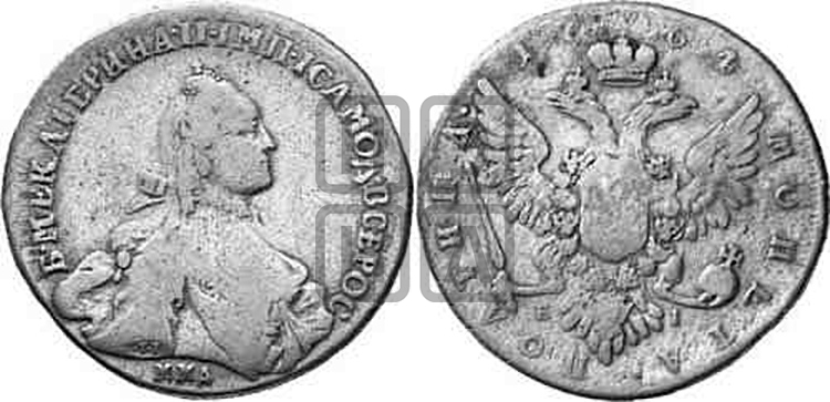 Полтина 1764 года ММД/EI (с шарфом на шее) - Биткин #137 (Un)