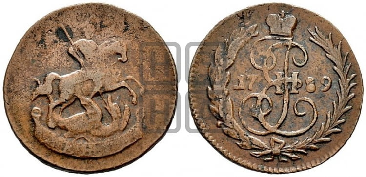 Денга 1789 года (без букв, Красный монетный двор) - Биткин #559 (R)