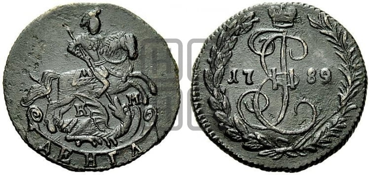 Денга 1789 года КМ (КМ, Сузунский монетный двор) - Биткин #828 (R1)