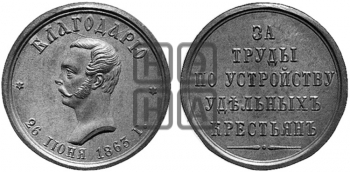 ЗА ТРУДЫ ПО УСТРОЙСТВУ УДЕЛЬНЫХ КРЕСТЬЯН. 1863