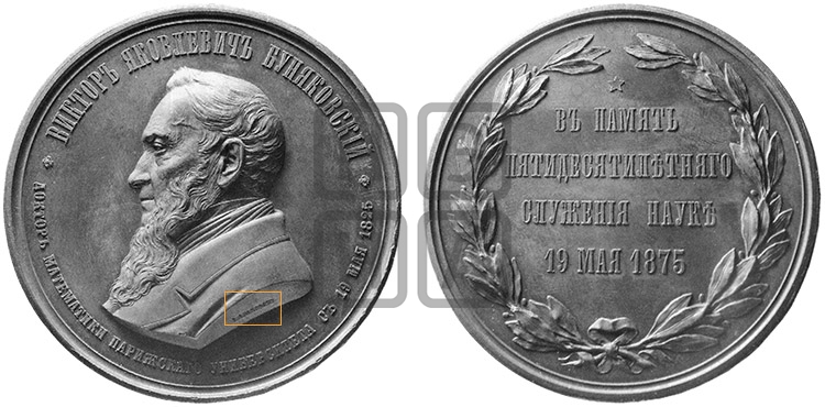 В.Я. БУНЯКОВСКИЙ, 50 ЛЕТ СЛУЖБЫ. 1875
